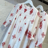 Piccola Ludo White And Red Jasemina Dress
