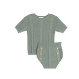 Harper James Sage Cable Knit Sweater And Bloomer Set