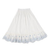 Bamboo White Embroidered Scalloped Set