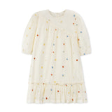 Lilou Ivory Embroidered Cherry Tiered Dress