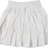 Bonjoy White Pique Box Pleat Skirt