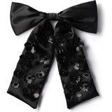 Halo Luxe Black Pearl Flower Embellished Dalia Bow