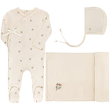 Ely's & Co Ivory Tulip Embroidered Collection Take Me Home Set