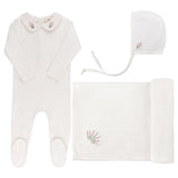 Ely's & Co Ivory Heather Embroidered Collar Collection Take Me Home Set
