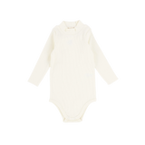 Lil Legs Cream Ribbed Mockneck Onesie