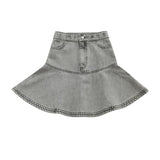 Parni Grey Denim Short Skirt