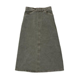 Kin Kin Washed Green Denim Maxi Skirt