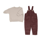 Kin Kin Mauve Corduroy Overall Set