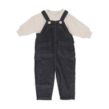 Kin Kin Navy Corduroy Overall Set
