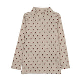Kin Kin Burgundy Tulip Print Mock Neck T-Shirt