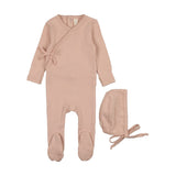 Lilette Shell Pink Pinpoint Wrapover Footie Set