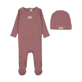 Lilette Red Striped Bebe Footie Set