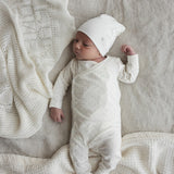Lilette Cream/Pale Blue Take Me Home Clover Footie Set