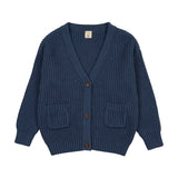 Analogie Vintage Blue Heather Grandpa Cardigan