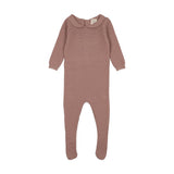 Analogie Dried Rose Knit Embroidered Footie