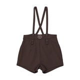 Analogie Chocolate Brown Plaid Edition Overall Shorts