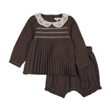 Analogie Misty Oat Heath Pleated Girls Set