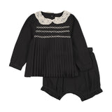 Analogie Black Pleated Girls Set