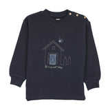 Analogie Navy Sweet Campaign Embroidered Sweatshirt