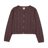 Analogie Vintage Purple Pointelle Cardigan