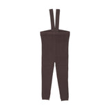 Lil Legs Chocolate Brown Knit Suspender Leggings
