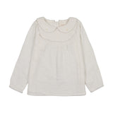 Analogie Cream Embroidered Collared Blouse