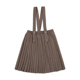 Analogie Misty Oat Heather Knife Pleated Suspender Skirt