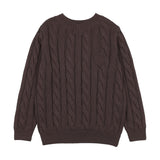Analogie Chocolate Brown Chunky V Neck Sweater