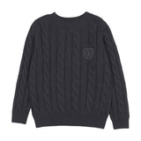 Analogie Navy Chunky V Neck Sweater