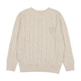 Analogie Cream Chunky V Neck Sweater