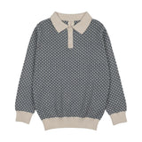 Analogie Dried Blue/Cream Heirloom Knits Collared Sweater