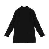 Lil Legs Black Knit Mockneck