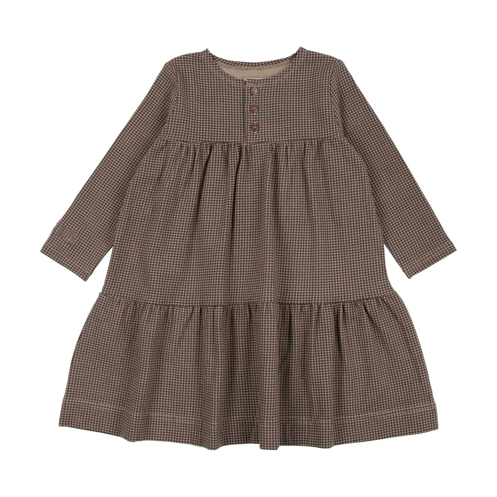 Analogie Brown Tiny Check Dress