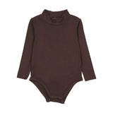 Lil Legs Chocolate Brown Bamboo Mockneck Onesie
