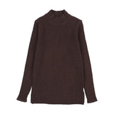 Lil Legs Chocolate Brown Knit Mockneck