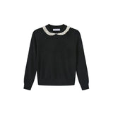 Papillon Black Lace Collar Knit Sweater