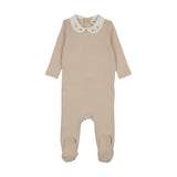 Mema Sand Embroidered Collar Base Footie