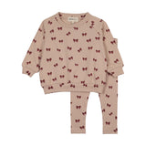 Mema Burgundy Bow Sweatshirt Set
