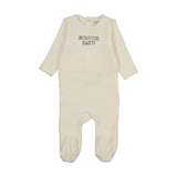 Mema Ivory/Otter Bonjour Baby Velour Footie