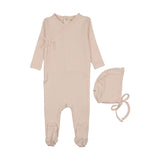 Mema Baby Blush Mock Wrap Pointelle Footie Set