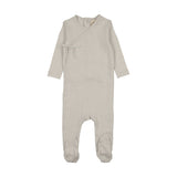 Mema Ice Blue Mock Wrap Pointelle Footie