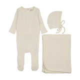 Mema Ivory Honeycomb Waffle Trimmed Take Me Home Set
