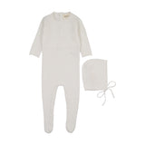 Mema Winter White Knit Footie Set
