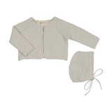 Mema Ice Blue Waffle Knit Cardigan Set