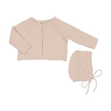 Mema Baby Blush Waffle Knit Cardigan Set