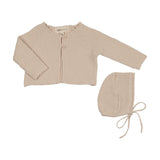 Mema Sand Waffle Knit Cardigan Set