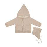 Mema Sand Hooded Knit Sherpa Lined Sweater