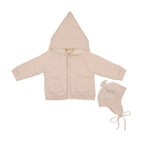 Mema Baby Blush Hooded Knit Sherpa Lined Sweater