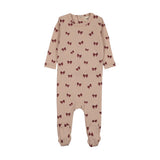 Mema Burgundy Bow Print Footie