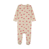 Mema Hot Pink Bow Print Footie